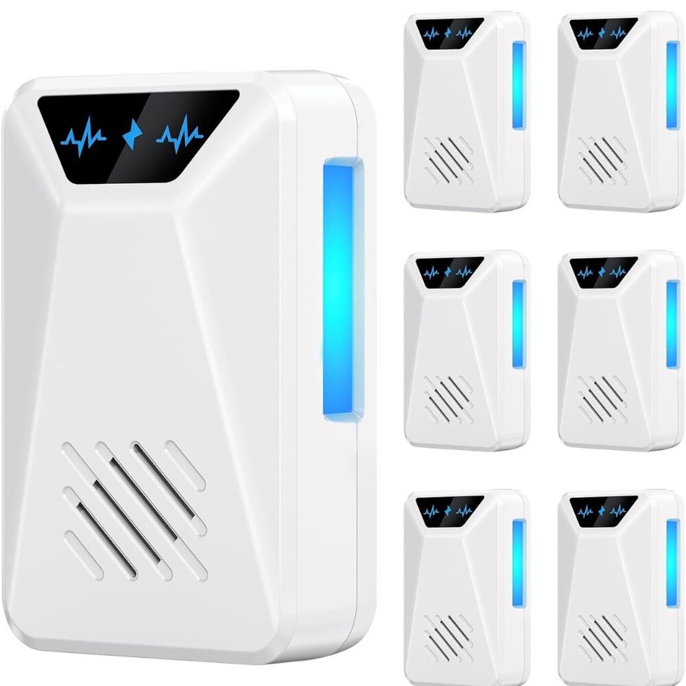 6 Packs Ultrasonic Pest Control Repeller, Electronic Pest Repellent Plug in Indo